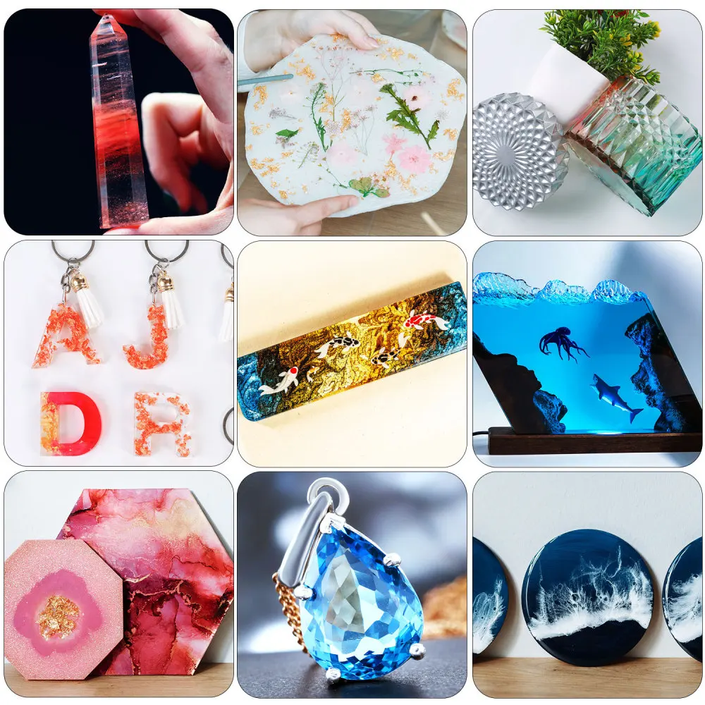 AB epoxy glue, 250ml and 500ml,1000ml offers high transparency, fast drying, and high hardness. It's a DIY material for making epoxy jewelry.