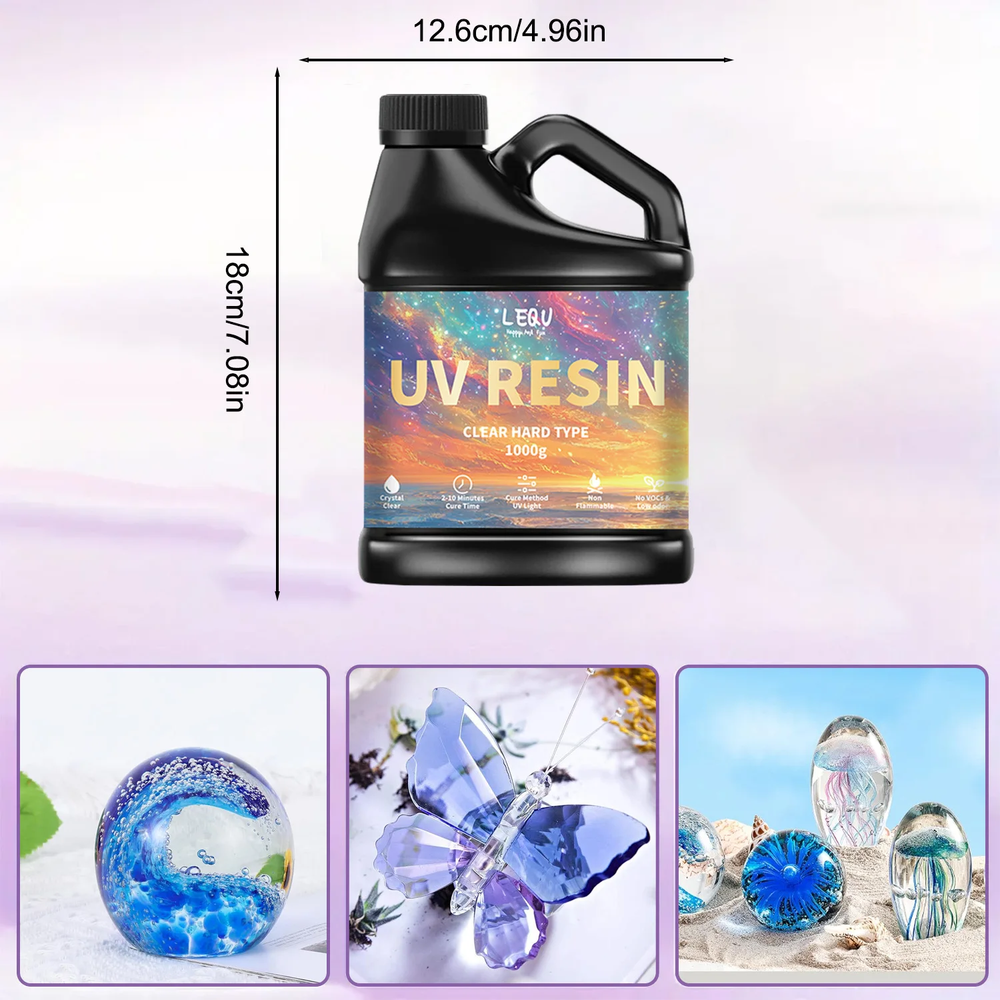 AB epoxy glue, 250ml and 500ml,1000ml offers high transparency, fast drying, and high hardness. It's a DIY material for making epoxy jewelry.