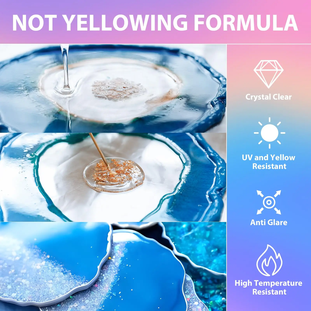 AB epoxy glue, 250ml and 500ml,1000ml offers high transparency, fast drying, and high hardness. It's a DIY material for making epoxy jewelry.